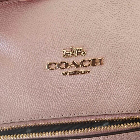 Light Pink Coach Regenerative Leather Tote Bag with Charm - Picture 10 of 16